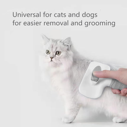 Cat Dog Brush for shedding,Pet Grooming Brush for Cats Dogs Massage,Shedding Brush for Short or Long Hair,Self Cleaning Slicker Brush,Easy to Removes Loose Undercoat, Tangled Hair (grey).