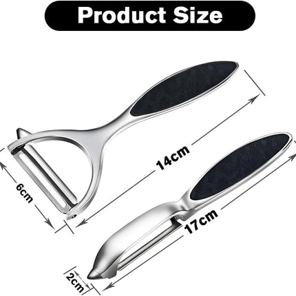 Potato Peelers, Vegetable Peeler for Kitchen Stainless Steel Y Shape Swivel Peelers, Carrot, Fruit, Ergonomic Non-Slip Handle and Sharp Blade with 2 Oranges Peeler.