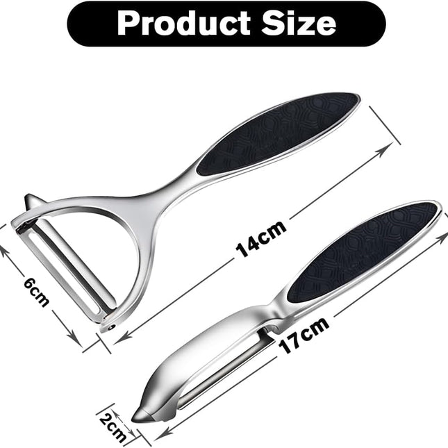 Potato Peelers, Vegetable Peeler for Kitchen Stainless Steel Y Shape Swivel Peelers, Carrot, Fruit, Ergonomic Non-Slip Handle and Sharp Blade with 2 Oranges Peeler.