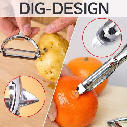 Potato Peelers, Vegetable Peeler for Kitchen Stainless Steel Y Shape Swivel Peelers, Carrot, Fruit, Ergonomic Non-Slip Handle and Sharp Blade with 2 Oranges Peeler.