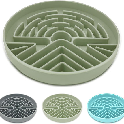 Slow Feeder Dog Bowl for Medium & Small Pets, Anti Choking Puzzle Dog Food Bowl with Non-Slip Base, Interactive Pet Slow Eating, Silicone Cat Feeder for Puppies & Cats.