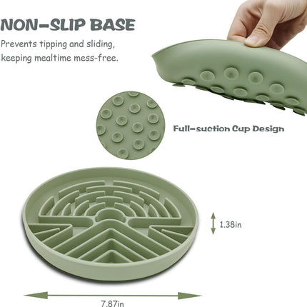 Slow Feeder Dog Bowl for Medium & Small Pets, Anti Choking Puzzle Dog Food Bowl with Non-Slip Base, Interactive Pet Slow Eating, Silicone Cat Feeder for Puppies & Cats.