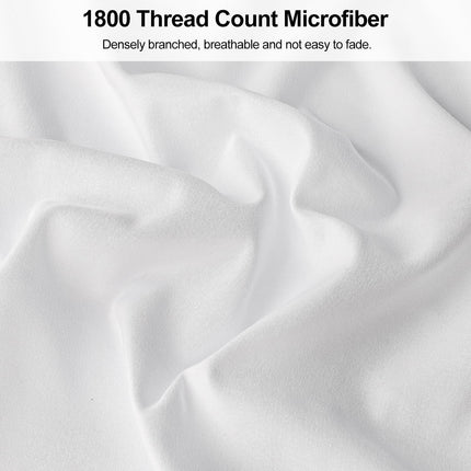 King Pillow Cases 2 Pack,1800 Thread Count Embroidered Soft Brushed Microfiber Pillowcases,White.
