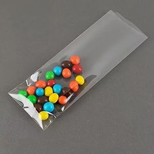 Cellophane Treat Bags,200 Pcs 3x11 Inches Clear Pretzel Bags,Cello Bags with Twist Ties for Packaging Candies,Cookies.