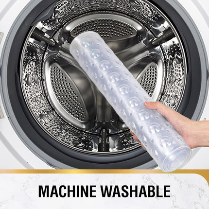Bath Mat for Tub, Non Slip Bathtub Mat, 101x40cm Extra Long Bath Tub Mat, Machine Washable Bathroom Shower Mat with Suction Cups and Drain Holes, Soft on Feet, Clear.