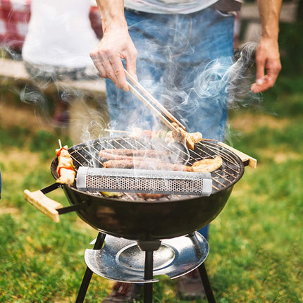 Pellet Smoker Tube, 2 Pack 12'' Stainless Steel BBQ Wood Pellet Tube Smoker, for Cold/Hot Smoking.