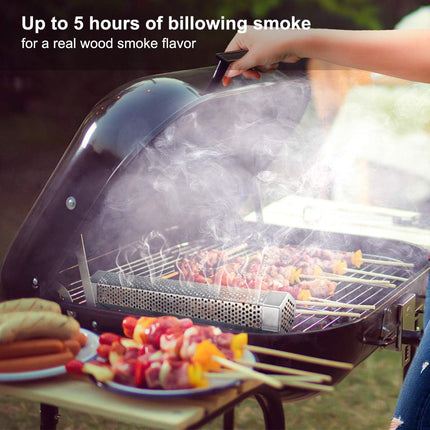Pellet Smoker Tube, 2 Pack 12'' Stainless Steel BBQ Wood Pellet Tube Smoker, for Cold/Hot Smoking.