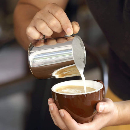 Milk Frothing Pitcher, 12oz Milk Frother Cup Espresso Cup Stainless Steel.