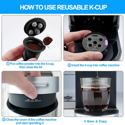 Reusable K Cups Compatible for Keurig Supreme and K-Supreme Plus, Refillable Kcup for Keurig Supreme Coffee Maker - MultiStream Coffee Pods Filter (4 Pack).