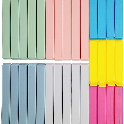 32 PCS Plastic Chip Clips for Food Packages, Curved Design Sealing Bag Clips for Food, Kitchen and Home, 2 Sizes(4.3inch x 20, 3.1inch x 12).