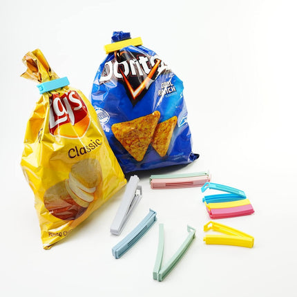 32 PCS Plastic Chip Clips for Food Packages, Curved Design Sealing Bag Clips for Food, Kitchen and Home, 2 Sizes(4.3inch x 20, 3.1inch x 12).