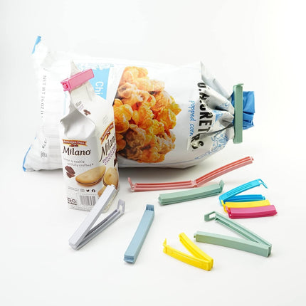 32 PCS Plastic Chip Clips for Food Packages, Curved Design Sealing Bag Clips for Food, Kitchen and Home, 2 Sizes(4.3inch x 20, 3.1inch x 12).