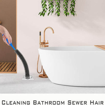 Drain Cleaning Brush Set，Flexible Long Pipe Snake Hair Clogs Catcher Cleaner Tool for Toilet，Sewer Drain，Pipe Brush，Drain Cleaner Brush，Sink Drain Brush.