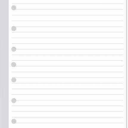 7-Hole Lined Filler Paper Pack of 100 Sheets for Mini Binders, College Ruled, 5-1/2" x 8-1/2", White
