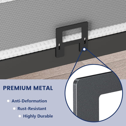 Non Slip Mattress Gaskets for Metal Bed Frame, Mattress Holder in Place Gripper, Adjustable Mattress Retainer Bar, Keep Mattress from Sliding Gripper, 4 PCS, Black.