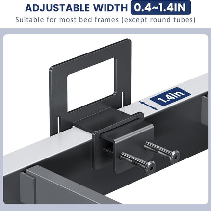 Non Slip Mattress Gaskets for Metal Bed Frame, Mattress Holder in Place Gripper, Adjustable Mattress Retainer Bar, Keep Mattress from Sliding Gripper, 4 PCS, Black.