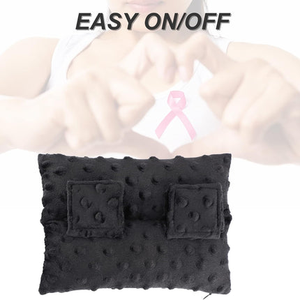 Pacemaker Pillow Chemo Port Pillows for Mastectomy, Open Heart Surgery Recovery Gifts Breast Cancer Bypass Post Surgery Cushion, Minky Dot Black.