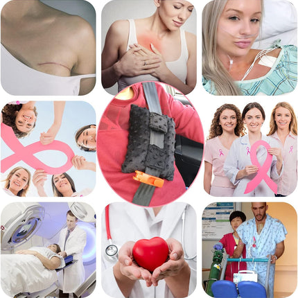 Pacemaker Pillow Chemo Port Pillows for Mastectomy, Open Heart Surgery Recovery Gifts Breast Cancer Bypass Post Surgery Cushion, Minky Dot Black.