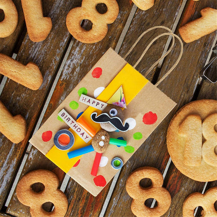 50 Pack 3.5x2.4x6.7 Inches Small Kraft Paper Gift Bags with Handles Bulk Mini Party Favor Bags Candy Bags 100% Recyclable Brown Paper Bag.