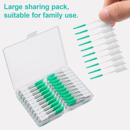 300 Pieces Interdental Brushes,Braces Brush with Silicone Head,Dental Tooth Flossing Toothpick Cleaners Tooth Tool, Green.