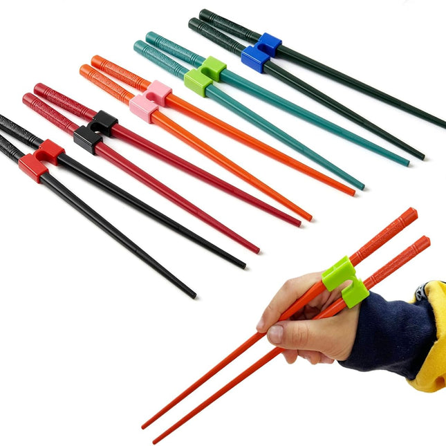 5 Pairs Reusable Training Chopsticks, 9.45 Inch Dishwasher Safe Fiberglass Japanese Training Chopsticks for Beginner, Non-Slip, Easy to Use(colorful).