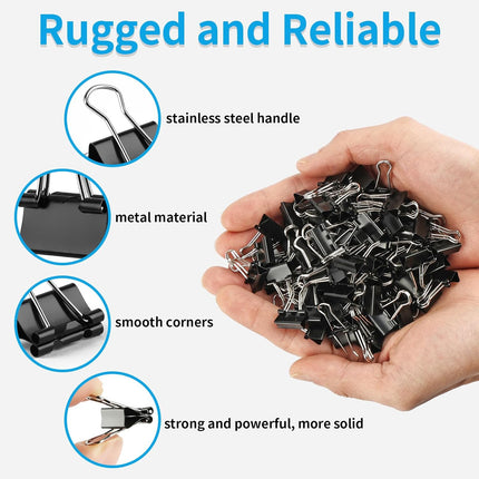 180Pcs Small Binder Clips, Mini Binder Clips, 0.63 in/15mm Clips Office Supplies, Paper Clamps, Binder Paper Clips for Office Supplies Home School Food DIY.