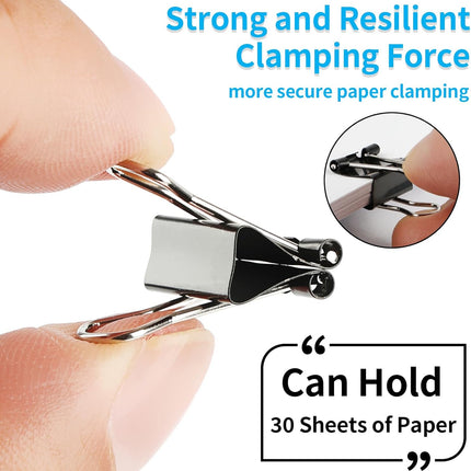 180Pcs Small Binder Clips, Mini Binder Clips, 0.63 in/15mm Clips Office Supplies, Paper Clamps, Binder Paper Clips for Office Supplies Home School Food DIY.