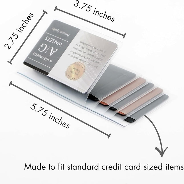 AG Wallets Set of 2 Premium Clear Wallet Inserts - Durable Vinyl Card & Photo Holders, Multiple Styles for Bifold, Trifold & Checkbook Wallets (Checkbook 6 Page).