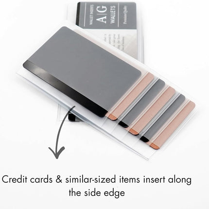 AG Wallets Set of 2 Premium Clear Wallet Inserts - Durable Vinyl Card & Photo Holders, Multiple Styles for Bifold, Trifold & Checkbook Wallets (Checkbook 6 Page).