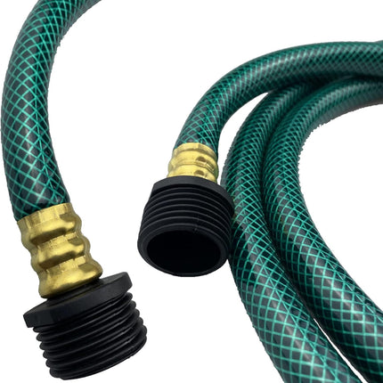 PVC Garden Hose 1/2 Inch, 5 FT Flexible Water Hose Green with Male and Female Plastic Fittings - No Leaking and Lightweight for Household Outdoors Lawns Patio.