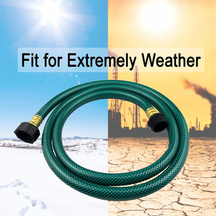 PVC Garden Hose 1/2 Inch, 5 FT Flexible Water Hose Green with Male and Female Plastic Fittings - No Leaking and Lightweight for Household Outdoors Lawns Patio.