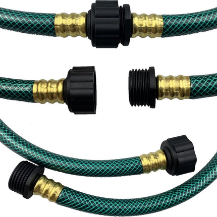 PVC Garden Hose 1/2 Inch, 5 FT Flexible Water Hose Green with Male and Female Plastic Fittings - No Leaking and Lightweight for Household Outdoors Lawns Patio.