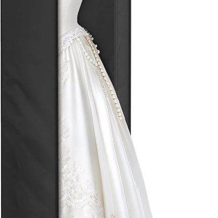72" Wedding Dress Garment Bag for Travel with 4" Gusseted Long Hanging Dress Bags for Gowns for Women Garment Cover Clothes Storage for Closet, Black.