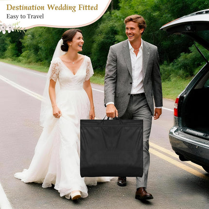 72" Wedding Dress Garment Bag for Travel with 4" Gusseted Long Hanging Dress Bags for Gowns for Women Garment Cover Clothes Storage for Closet, Black.