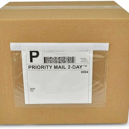 7.5" x 5.5" Packing List Pouches, 100 Pack Shipping Label Envelopes Clear Adhesive Top Loading Packing List.