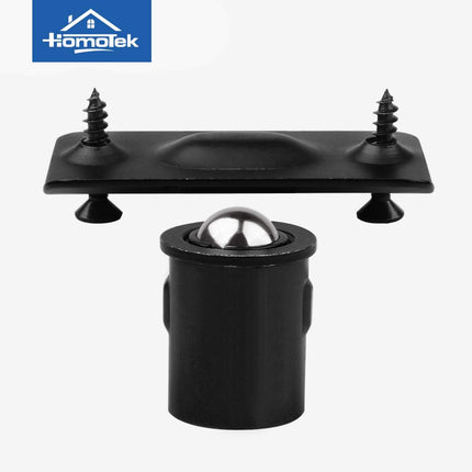 4 Pack Drive in Ball Catch with Strike Plate for Closet Doors, Black, 13/16 Inch x 1-1/8 Inchs,Die-cast, Adjustable Tension Ball.