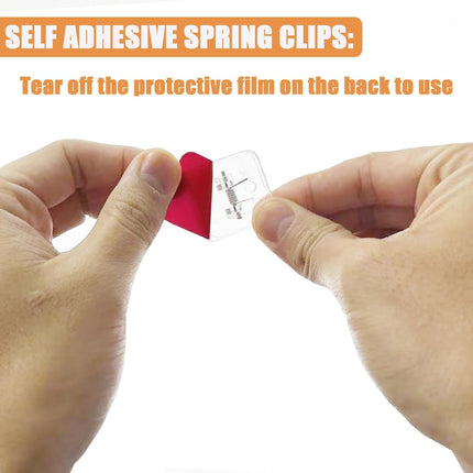 20 Pieces Self Adhesive Clips, Wall Clips,Tapestry Hangers,Photo Holders for Paper Flag Hanger,Sticky Clip for Teachers,Double-Sided Adhesive Spring Clip for Poster Home Office Rope.