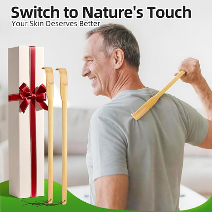 Back Scratcher, 3 Pieces 16.5" Strong Sturdy Self-Massager Therapeutic Bamboo Wooden Back Scratchers for Scratching Itches, Best Gift for Pregnant Women and People Who Need Longer Hands..