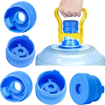 (5 Pack) 5 Gallon Water Jug Cap,Silicone Reusable Replacement Cap, Non Spill Bottle Caps for 55mm Bottle Water Dispenser Caps.