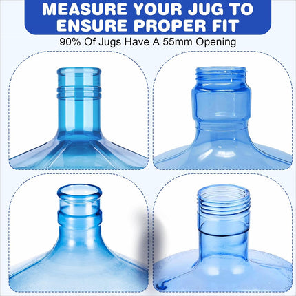 (5 Pack) 5 Gallon Water Jug Cap,Silicone Reusable Replacement Cap, Non Spill Bottle Caps for 55mm Bottle Water Dispenser Caps.