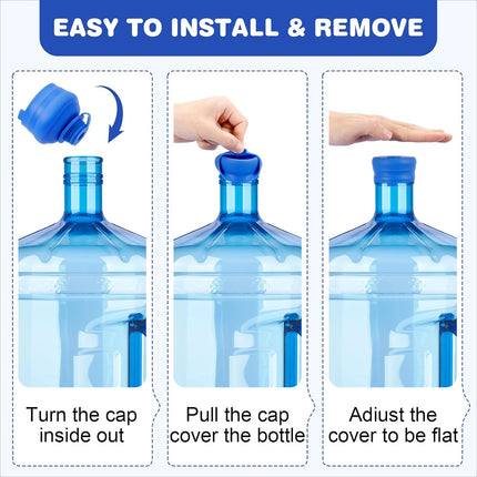 (5 Pack) 5 Gallon Water Jug Cap,Silicone Reusable Replacement Cap, Non Spill Bottle Caps for 55mm Bottle Water Dispenser Caps.