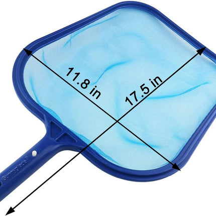 Swimming Pool Cleaner Supplies/Professional Heavy Duty Pool Leaf Rake Fine Mesh Frame Net/Cleaning Leaf Skim Net (17.5x11.8in).