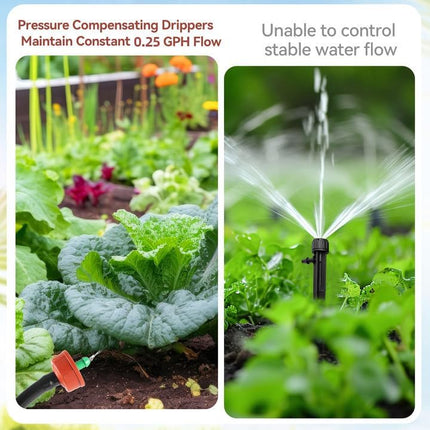 60Pcs 0.25 GPH Pressure Compensating Irrigation Spot Drippers,Constant Flow Barb Outlet Watering Dripper Emitters Heads Parts for 1/4 Inch Watering Tubing Line for Garden Pots Plant Irrigation Systems.