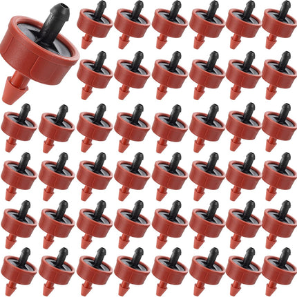60Pcs 1 GPH Pressure Compensating Irrigation Spot Drippers,Constant Flow Barb Outlet Watering Dripper Emitters Heads Parts for 1/4 Inch Watering Tubing Line for Garden Pots Plants Irrigation Systems.