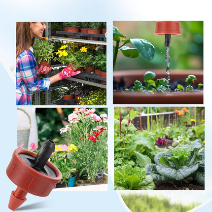 60Pcs 1 GPH Pressure Compensating Irrigation Spot Drippers,Constant Flow Barb Outlet Watering Dripper Emitters Heads Parts for 1/4 Inch Watering Tubing Line for Garden Pots Plants Irrigation Systems.