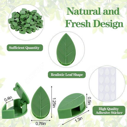 60 Pieces Plant Climbing Wall Fixture Clips with 72 Pieces Acrylic Adhesive Sticker Leaf Fixer Invisible Wall Vines Fixing Clips Hook Plant Vine Traction for Indoor Outdoor Decoration.