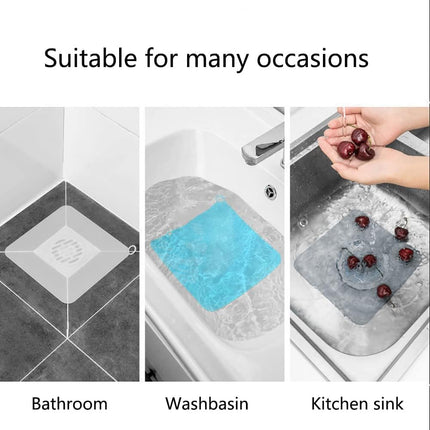 Silicone Tub Stopper Floor Drain Cover, 2 Pieces Sewer Anti-Odor Mat Deodorizing Drain Plugs for Kitchen, Bathroom and Laundry(5x5 inch).
