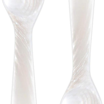 2 Pieces Set of Caviar Spoons Mother of Pearl Spoons with Handcraft Round Handle for Caviar, Egg, Ice Cream, Coffee, Kitchen, Restaurant for Serving Caviars (9cm/3.54 Inch).