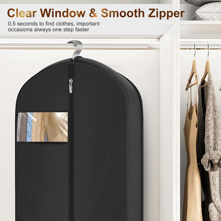 65" Long Garment Bags for Travel for Women 4" Gusseted Dress Bags for Gowns Waterproof Dress Protector Bag for Closet Storage Clothing Covers for Hanging Clothes Wedding Dresses Storage.