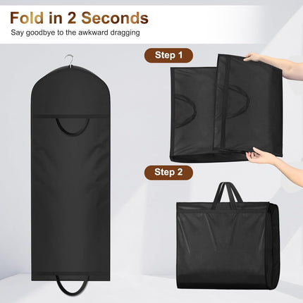65" Long Garment Bags for Travel for Women 4" Gusseted Dress Bags for Gowns Waterproof Dress Protector Bag for Closet Storage Clothing Covers for Hanging Clothes Wedding Dresses Storage.